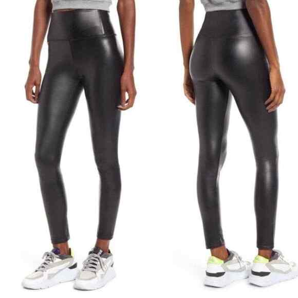 BP Faux Leather Perfect Control Leggings Pants High Rise Black LARGE NWT - Picture 1 of 3